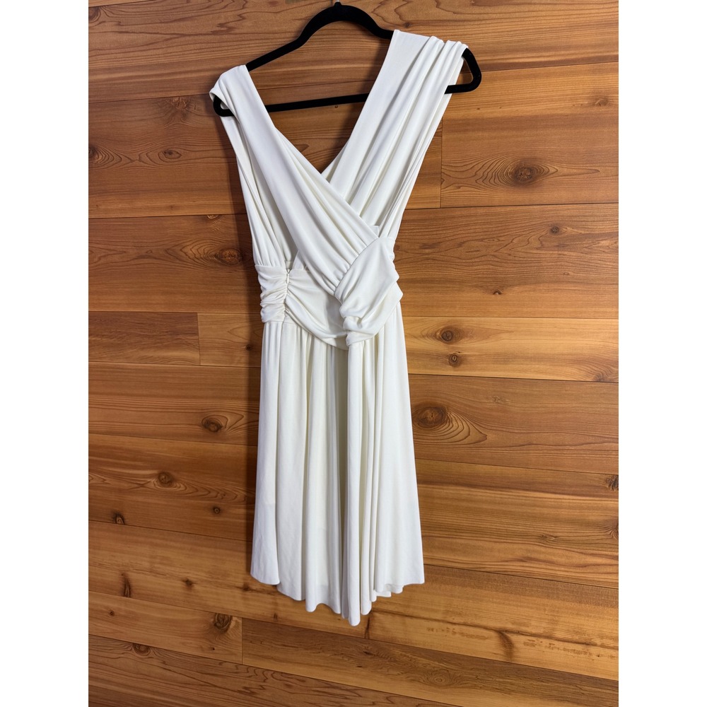 Lakore Milano White Draped Grecian Cocktail Dress Made in Italy Size 42 TG